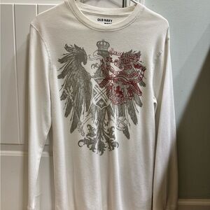 Old Navy White Long Sleeve Thermal Tee